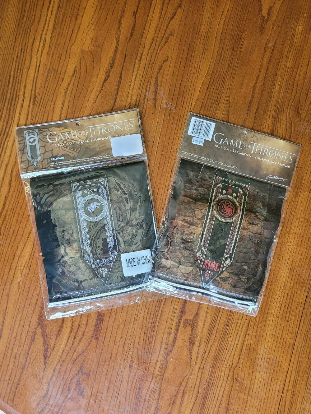 Game of Thrones Tournament Banner Set House Stark & House Targaryen NWT/sealed